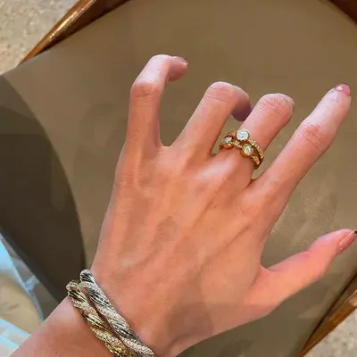 Çift katmanlı antika para yüzüğü, retro tasarım