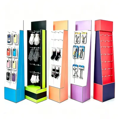 Kassen-Displaykarton Wellpappe farbige Box PDQ Promotion-Display-Box Werbe-PVC-Aufsteller Supermarkt-Regal Individualisierung - 12