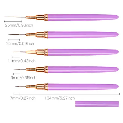 3-in-1 extra feines Nagelkunst-Linienpinsel-Set für Wimpern und Eyeliner - 10