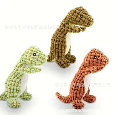 Peluş Dinozor Köpek Oyuncağı, Sesli, Isırmaya Dayanıklı