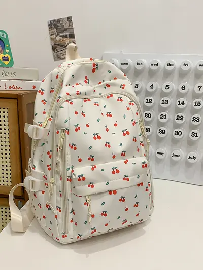 Women's Floral Backpack, Large Capacity, for Middle and Primary School Students - 9