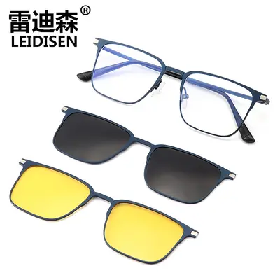 Magnetic Clip-On Polarized Sunglasses, Prescription Myopia Frame 7012 - 2