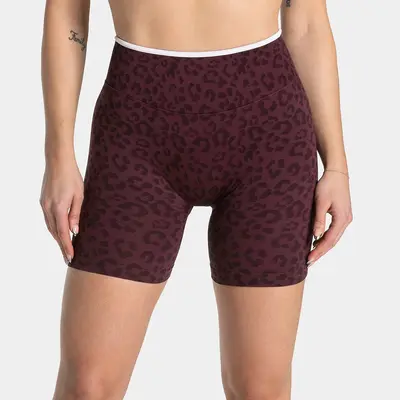 TEVEO Leopar Desenli Kadın Yoga Şortu, Yüksek Bel, Kalça Kaldırıcı - 9