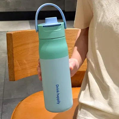 316 Stainless Steel Insulated Cup, Large Capacity, Portable Handle Travel Mug - 9