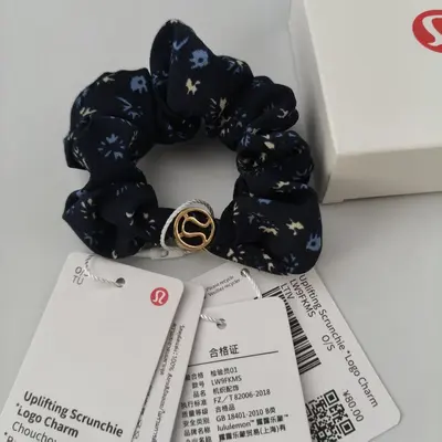 Elastic Ponytail Hair Tie with Metal Logo - 12