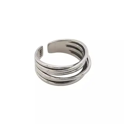 925 sterling silver cross wrap ring, women's - 6
