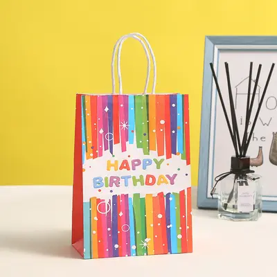 Kraft Paper Birthday Gift Bag Hand Bag