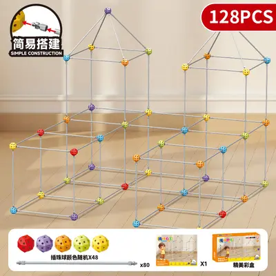 Lern-3D-Bausteine, Steckbausteine mit Perlenkugel-Set - 9