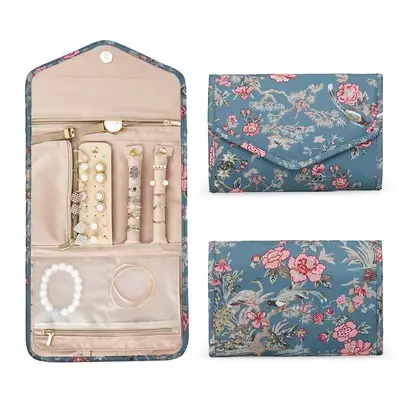 Schmuckkasten, tragbarer Reise-Schmuckkasten, Schmuckbox, faltbare Tasche, multifunktionale Halskette, Ohrringe, Schmucktasche - 13
