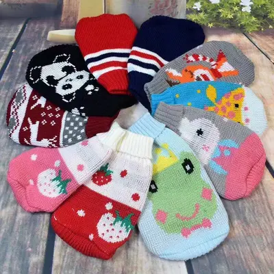 Round Neck Pet Sweater for Dogs and Cats, Autumn and Winter Clothing