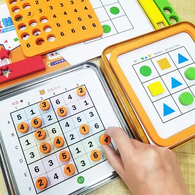 Magnetisches Sudoku- und Schach-Brettspiel, Neun-Felder-Gitter, lehrreiches Logikspielzeug