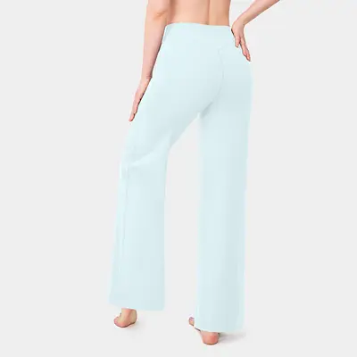 Damen Yogahose mit weitem Bein, hoher Bund, Po-Lifting, nahtlos - 13