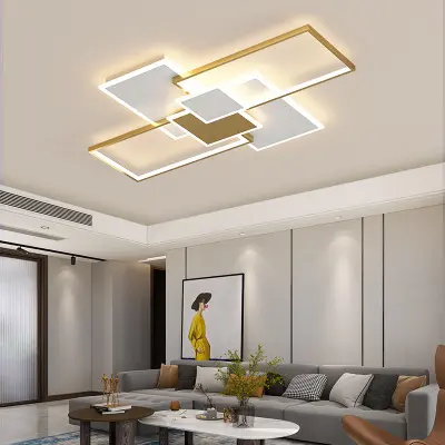 Nordic Style Rectangular Ceiling Lamp for Living Room and Bedroom