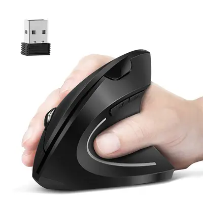 Kablosuz 2.4G dikey beşinci nesil sağ el pil şarjlı kablolu mouse Amazon yaratıcı üretici toptan satış - 4