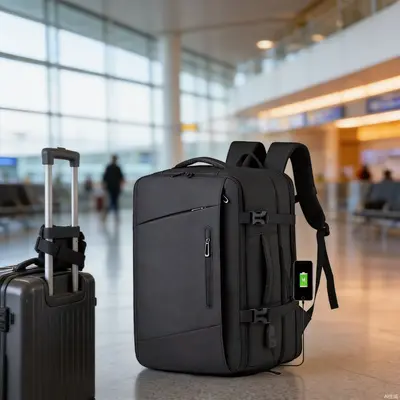 Expandable Business Backpack for Men, Large Capacity Travel