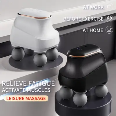 Rechargeable Four-Head Massage Gun, High-Frequency Percussion Massager
