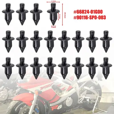 Honda Motosiklet Kaporta Perçin Tokası, 6mm, Siyah