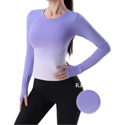 Gradient Yoga Top, Long Sleeve, Quick-Dry - 5