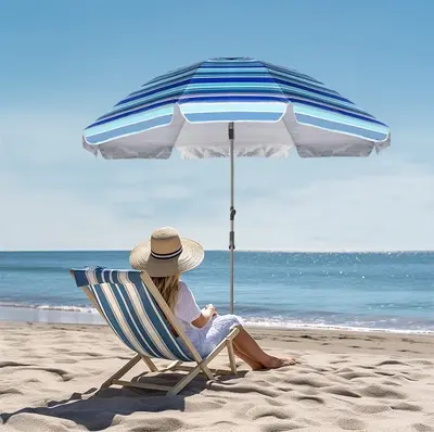 2 m Strandschirm aus Aluminiumlegierung mit Erdspieß - 2