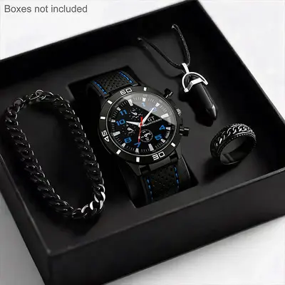 Men's Quartz Watch Silicone Strap Sports Style Waterproof