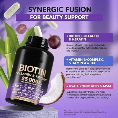 Biotin Collagen Keratin Hair Growth Capsules - 3