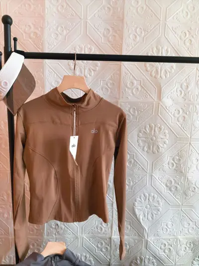 Women's Yoga Jacket, Long Sleeve, Slim Fit, Stand Collar - 12