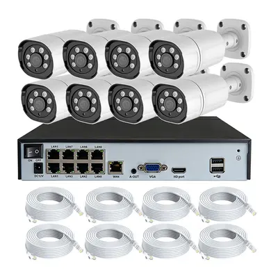 CCTV 8-channel POE surveillance kit AI face detection 4K - 9