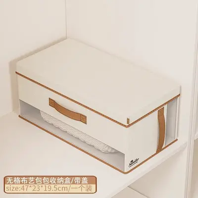 Handbag storage box with lid, wardrobe organizer, compartmentalized, large capacity - 9