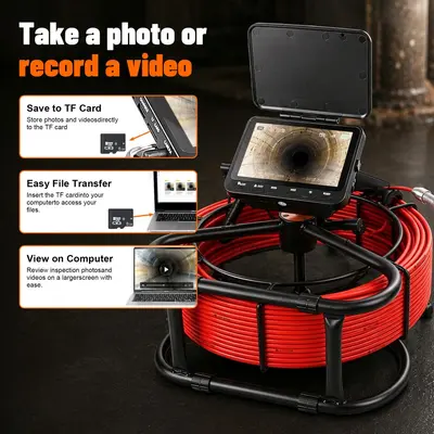Foreign Trade Cross-border Supply Pipeline Endoscope with Measurement Markings for Photography and Recording 4.3 Inch Screen 16.5mm Small Lens