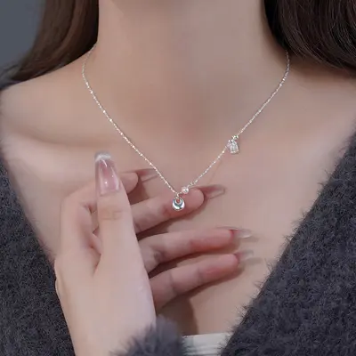 S999 gümüş Çin tarzı külçe kolye kadın moda zinciri - 5