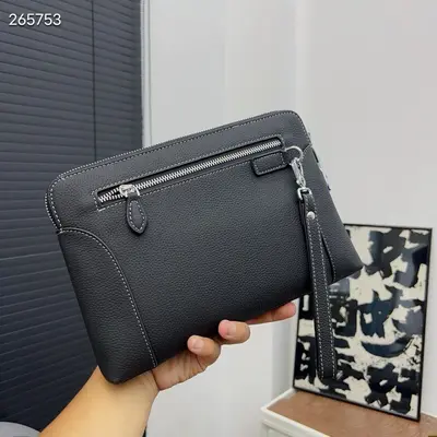 Men's Genuine Leather Clutch Bag, Large Capacity, Combination Lock - 5
