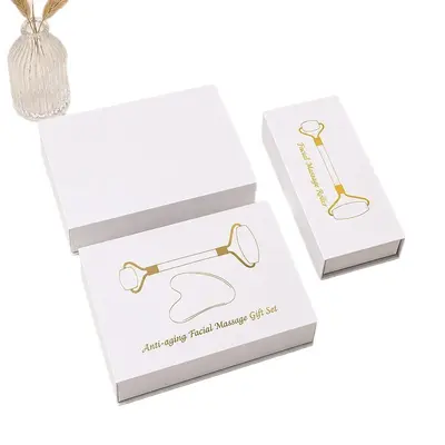 Jade Roller Gua Sha Tahtası Kutu Masaj Cihazı Hediye Kutusu Gua Sha Tahtası Karton Kutu Manyetik Kapatmalı Kitap Tipi Kutu Üretici