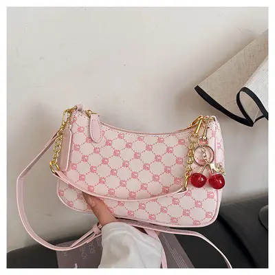 Vintage bedruckte Damen-Achseltasche mit Schultergurt - 8