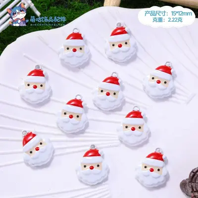 Çinko alaşımlı mini Noel süsü kolye ucu, DIY takı yapımı için - 13