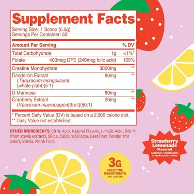 Creatine Powder for Women, Full English Label, US Market - 2