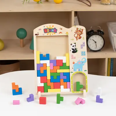Tetris Blok Yapboz Çocuk Oyuncağı, Montessori, 3-6 Yaş