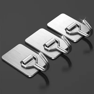 Adhesive Square Wall Hook, No-Drill, Rain-Resistant, Indoor and Outdoor
