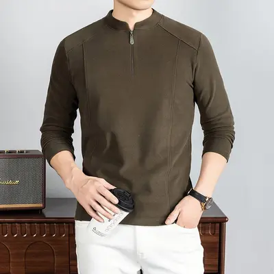 Herren Thermo-Unterziehshirt langarm, halber Rollkragen, Reißverschluss