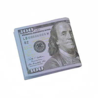 Men's Short Wallet with Realistic Dollar Banknote Design - 6