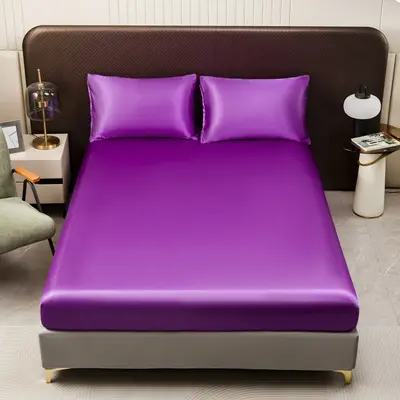 Satin Imitation Silk Bed Skirt, Cooling Satin Finish, Full-Wrap Mattress Protector - 12