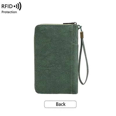 RFID Passport Wallet, Zipper Closure, Travel Documents