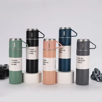 304er Edelstahl-Vakuumbecher, Geschenkset mit drei Deckeln - 3