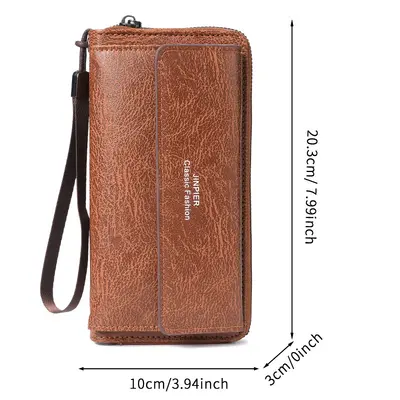 Men's Business Clutch Bag, Zipper Wallet with Multiple Card Slots - 6