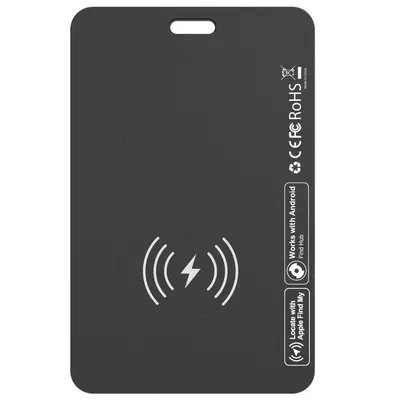 Universal iOS and Android card tracker with wireless charging