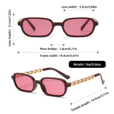 Square Small Frame UV Protection Sunglasses, 5-Pair Set - 4