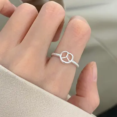 Damenring aus 925er Silber, koreanisches Design - 13
