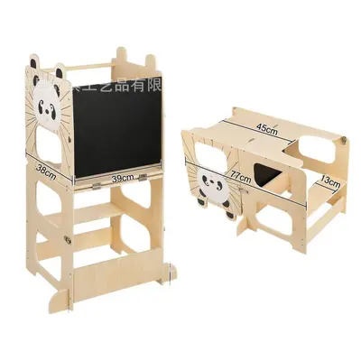 Wooden Learning Tower with Chalkboard, 3-in-1 Kids Stool