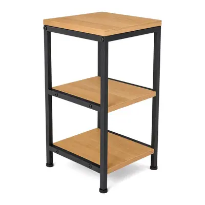 Industrial Style Wrought Iron Side Table with Multi-Layer Storage Shelf - 6