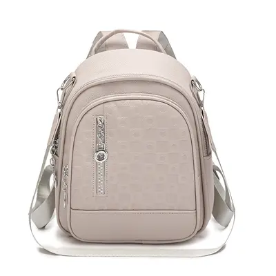 Soft PU Leather Women's Backpack, Minimalist Casual Commuter School Bag - 9