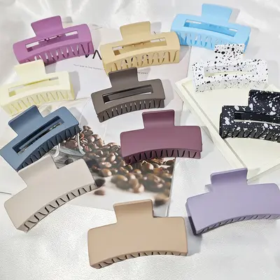 Oversized frosted hair clip women's hair clip square hair clip back of head hair accessories shark clip wholesale - 3